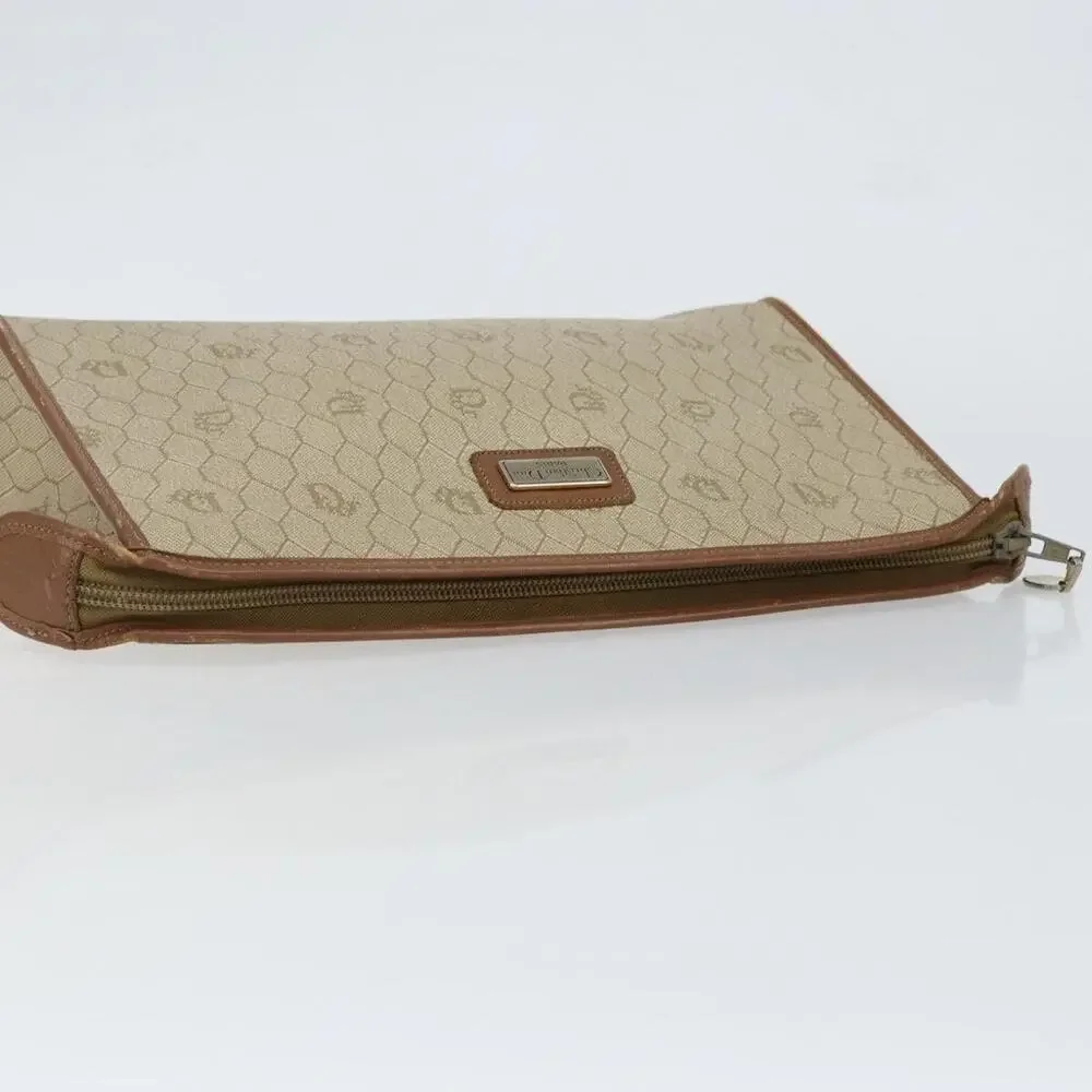 Dior Honeycomb Canvas Clutch Bag Beige